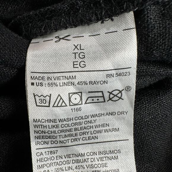 Old Navy BLACK JACK Sz X Large Linen Blend Button Front Sleeveless Maxi Sundress - Picture 7 of 8